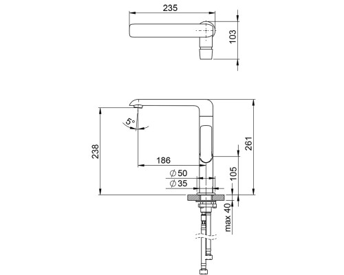 Смеситель для кухни Ravak Flat FL 016.00 X070125 Хром