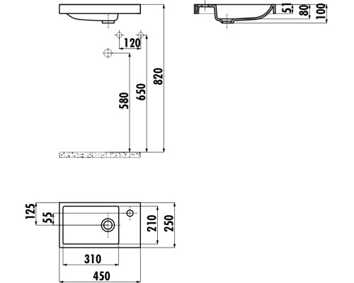 Раковина Creavit Trend 45 TP025-00CB00E-0000 Белая
