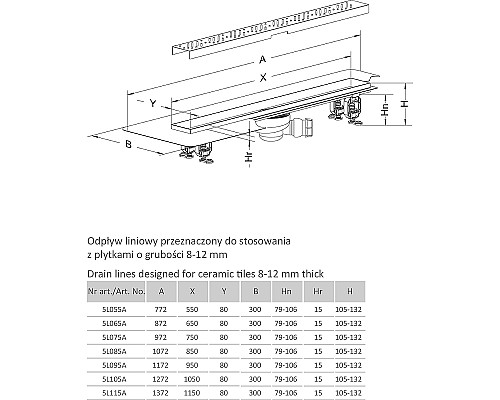 Душевой лоток Radaway RadаDrain 95 5L095A/5R095B с решеткой под плитку Basic Душевой лоток Radaway RadаDrain 95 5L095A/5R095B с решеткой под плитку Basic
