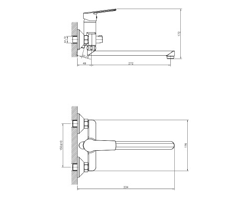 Смеситель для ванны Decoroom DR22043 Хром