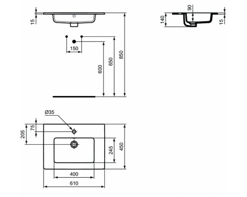 Раковина Ideal Standard Tempo 61 E066801 Euro White