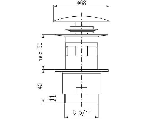 Донный клапан Rav Slezak MD0784 click-clack Хром