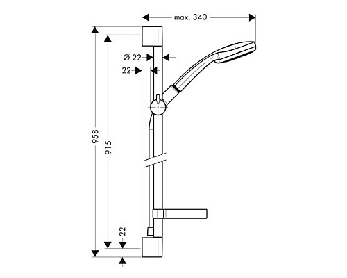 Душевой гарнитур Hansgrohe Croma 100 Multi/Unica C 27774000