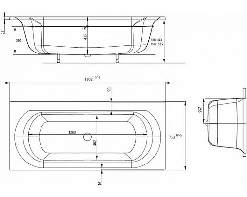 Ванна Jacob Delafon 170 х 75 см E60279RU-01