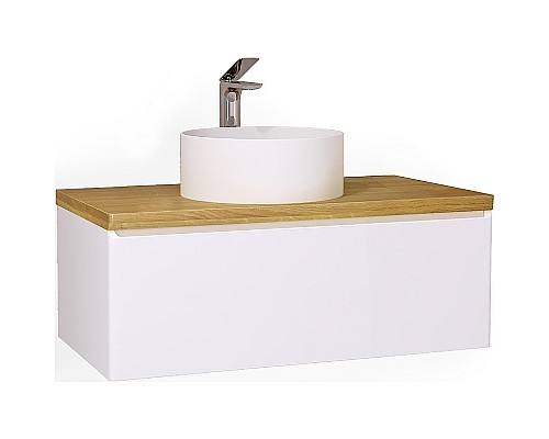 Тумба под раковину Jorno Solis 100 Sol.01.100/P/W подвесная Белая