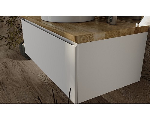 Тумба под раковину Jorno Solis 100 Sol.01.100/P/W подвесная Белая