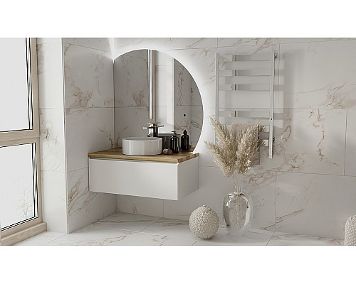 Тумба под раковину Jorno Solis 100 Sol.01.100/P/W подвесная Белая