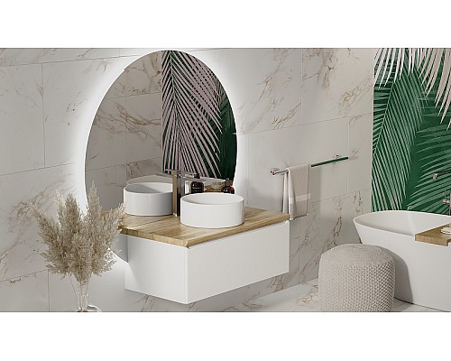 Тумба под раковину Jorno Solis 100 Sol.01.100/P/W подвесная Белая