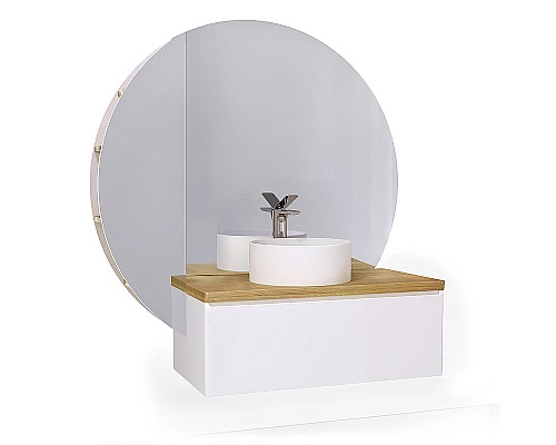 Тумба под раковину Jorno Solis 100 Sol.01.100/P/W подвесная Белая