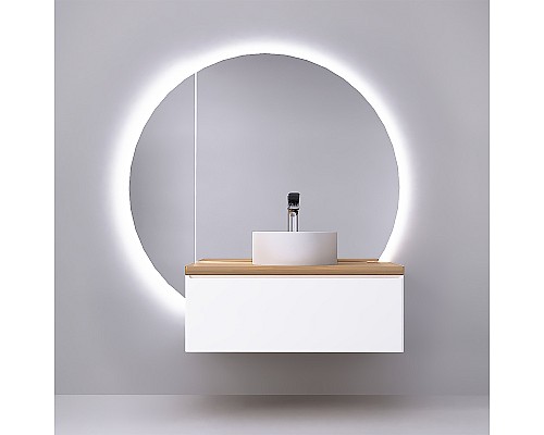 Тумба под раковину Jorno Solis 100 Sol.01.100/P/W подвесная Белая