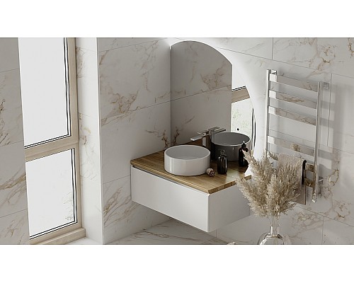 Тумба под раковину Jorno Solis 100 Sol.01.100/P/W подвесная Белая