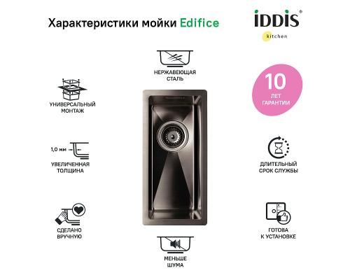 Кухонная мойка Iddis Edifice 20 Графит