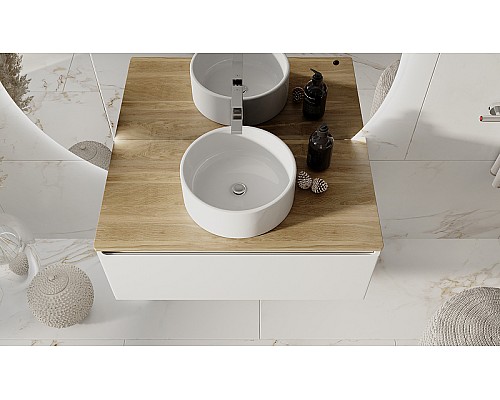 Тумба под раковину Jorno Solis 100 Sol.01.100/P/W подвесная Белая