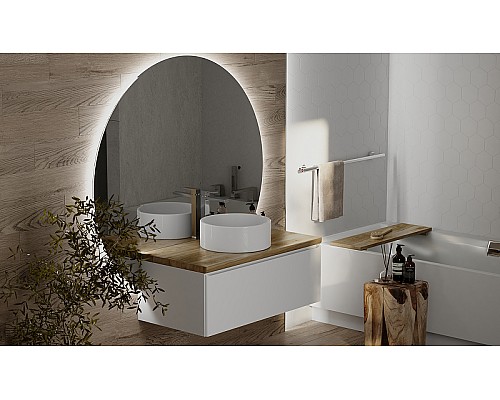 Тумба под раковину Jorno Solis 100 Sol.01.100/P/W подвесная Белая