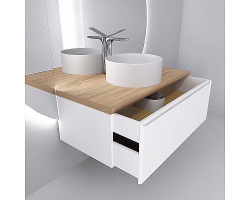 Тумба под раковину Jorno Solis 100 Sol.01.100/P/W подвесная Белая