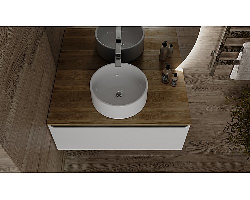 Тумба под раковину Jorno Solis 100 Sol.01.100/P/W подвесная Белая