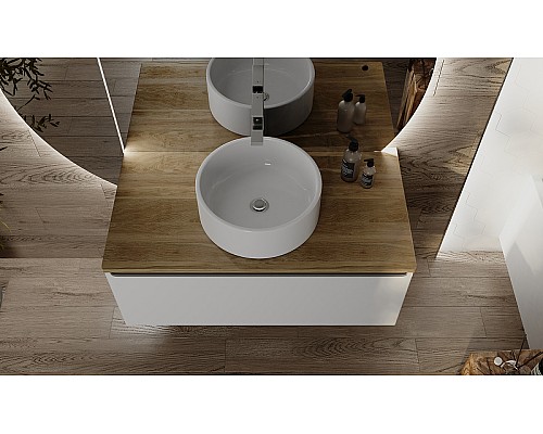 Тумба под раковину Jorno Solis 100 Sol.01.100/P/W подвесная Белая