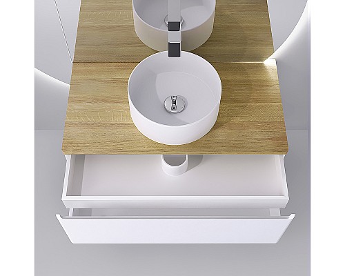 Тумба под раковину Jorno Solis 100 Sol.01.100/P/W подвесная Белая