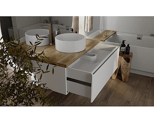 Тумба под раковину Jorno Solis 100 Sol.01.100/P/W подвесная Белая