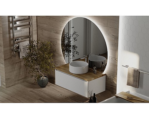 Тумба под раковину Jorno Solis 100 Sol.01.100/P/W подвесная Белая