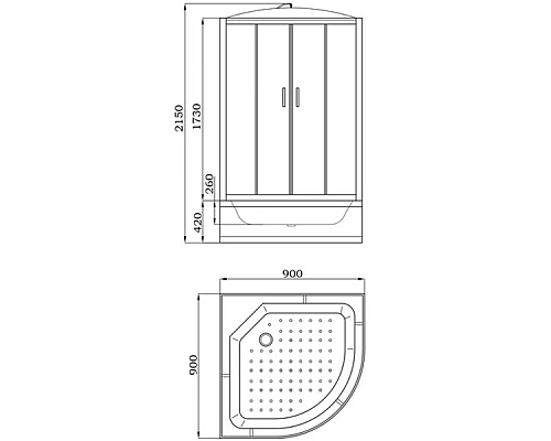 Душевая кабина Parly Classic Эконом 90x90 EC921 без гидромассажа
