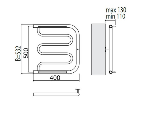 Полотенцесушитель водяной Terminus Фокстрот AISI 32 4620768881275
