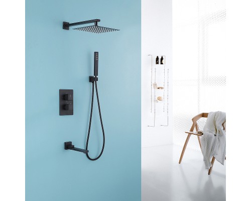 Душевая система Abber Daheim AF8250B с термостатом Черная матовая
