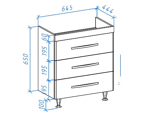 Тумба под раковину Bellezza Рокко 70 4635311660016 Белая