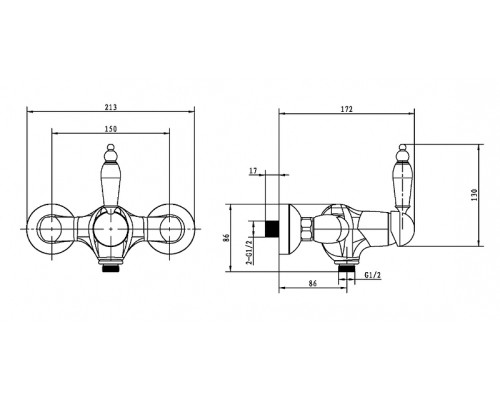 Смеситель для душа Boheme Medici Ripresa 304-SW Бронза