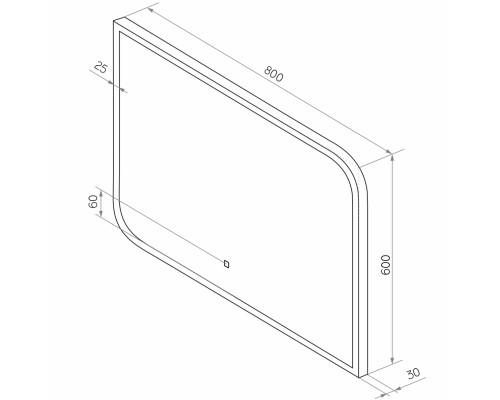 Зеркало Sintesi Sky 80 SIN-SPEC-SKY-80 с подсветкой с сенсорным выключателем