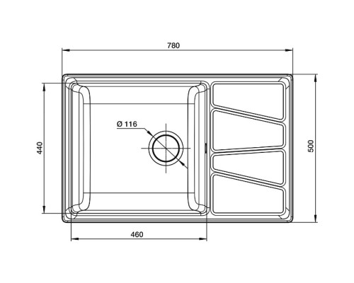 Кухонная мойка GranFest Vertex GF-V-780L Иней