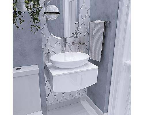 Тумба под раковину 1MarKa Nega 80П Ц0000002813 подвесная Белый глянец