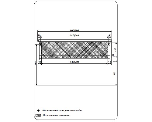 Тумба под раковину 1MarKa Nega 80П Ц0000002813 подвесная Белый глянец