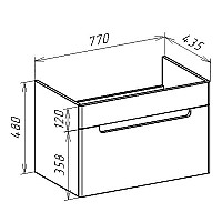 Тумба под раковину Bellezza Сириус 80 4630213180013 подвесная Белая