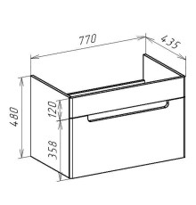 Тумба под раковину Bellezza Сириус 80 4630213180013 подвесная Белая
