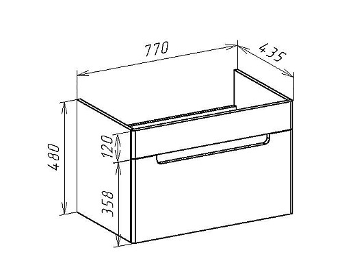 Тумба под раковину Bellezza Сириус 80 4630213180013 подвесная Белая