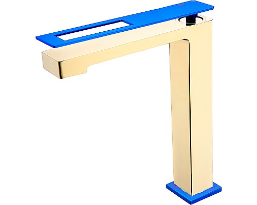 Смеситель для раковины Boheme Q 142-GUW Золото Синий