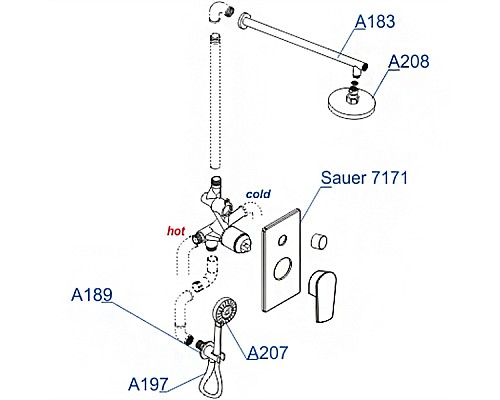 Душевая система WasserKRAFT A71207 Золото