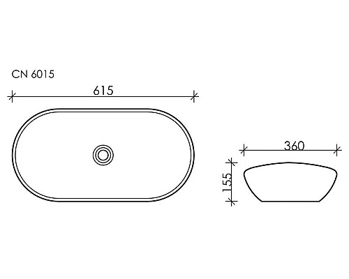 Чаша накладная Ceramica Nova Element 620x360 CN6015