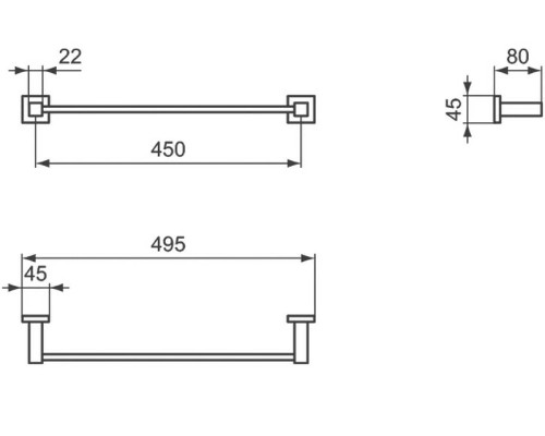 Полотенцедержатель Ideal Standard IOM Square Хром