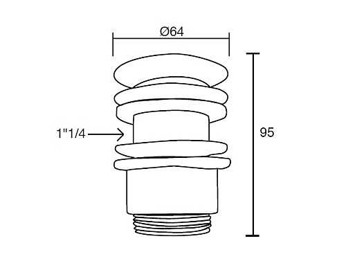 Донный клапан Margaroli 304LOB click-clack Бронза