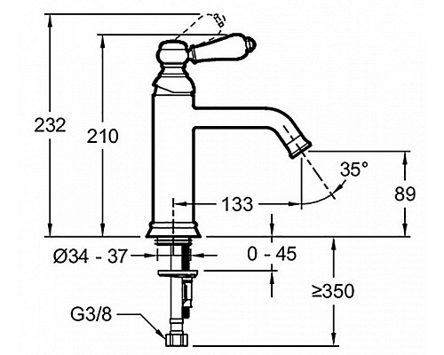Смеситель для раковины Jacob Delafon Louise E24360-CP Хром