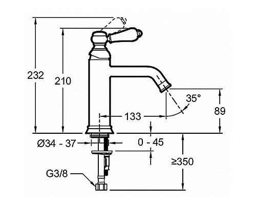 Смеситель для раковины Jacob Delafon Louise E24360-CP Хром