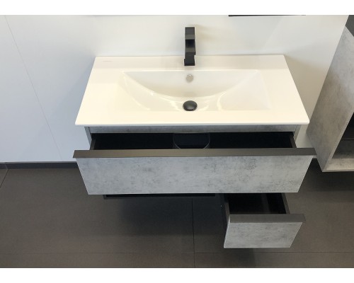 Тумба с раковиной Comforty Франкфурт 90 00-00007342 подвесная Бетон светлый