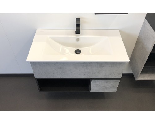 Тумба с раковиной Comforty Франкфурт 90 00-00007342 подвесная Бетон светлый