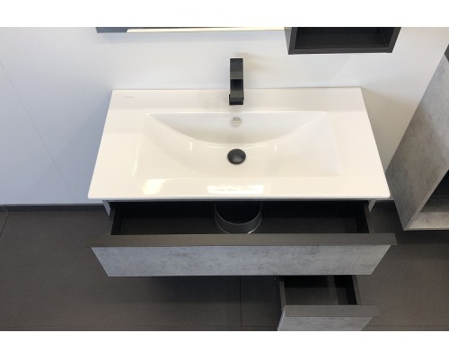 Тумба с раковиной Comforty Франкфурт 90 00-00007342 подвесная Бетон светлый