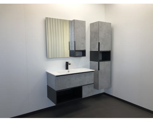 Тумба с раковиной Comforty Франкфурт 90 00-00007342 подвесная Бетон светлый