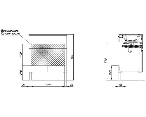 Тумба под раковину Aquanet Алвита New 70 303902 Дуб веллингтон белый