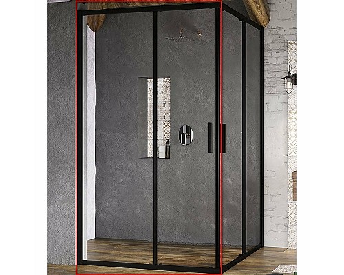 Душевая дверь Ravak Blix Slim BLSRV2K-80 X1XM40300Z1 профиль Черный стекло Transparent