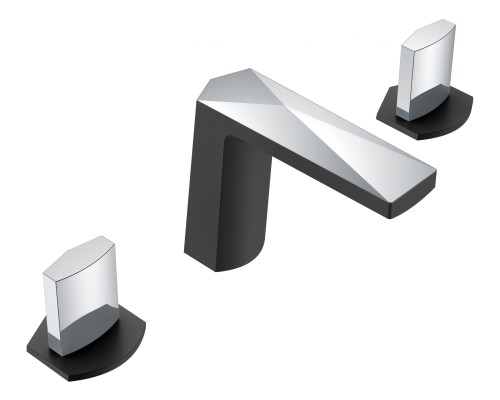 Смеситель врезной на 3отв. Boheme Venturo черный-хром, ручка ICE